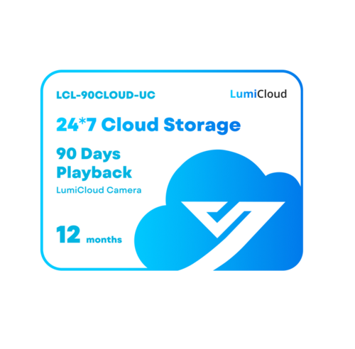 LumiCloud 24*7 Storage, 90 Day Rolling Playback for One LumiCloud Direct-to-Cloud Camera (Annual Subscription License)