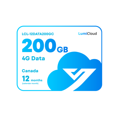 LumiCloud 4G Data 200GB Canada: 12 months