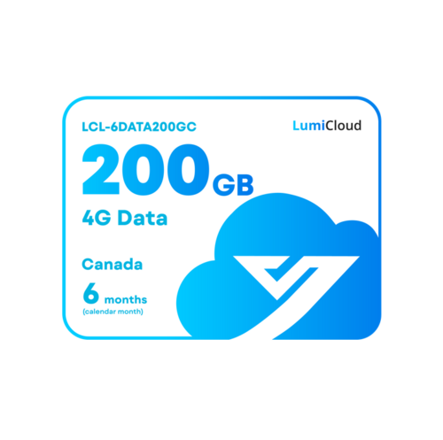 LumiCloud 4G Data 200GB Canada: 6 months