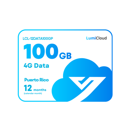 LumiCloud 4G Data 100GB Puerto Rico: 12 Month Data Plan