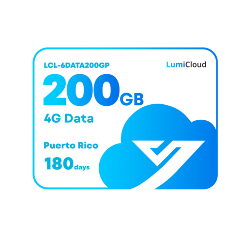 LumiCloud 4G Data 200GB Puerto Rico: 180 Day Data Plan