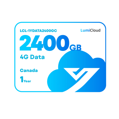 LumiCloud 4G Data 2400GB Canada: 1 Year Data Plan